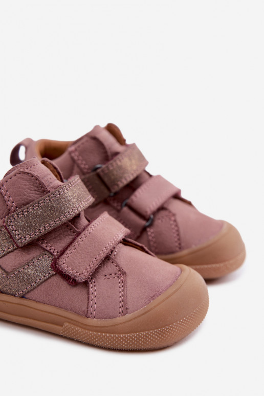 Chaussures en cuir pour enfants Barefoot FRODDO G2130380-3 en rose