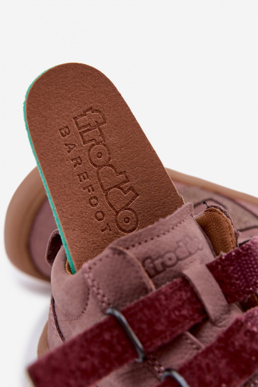 Chaussures en cuir pour enfants Barefoot FRODDO G2130380-3 en rose