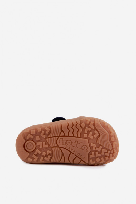 Chaussons pour enfants garçons avec fermetures adhésives Barefoot Froddo G1700438 en bleu foncé
