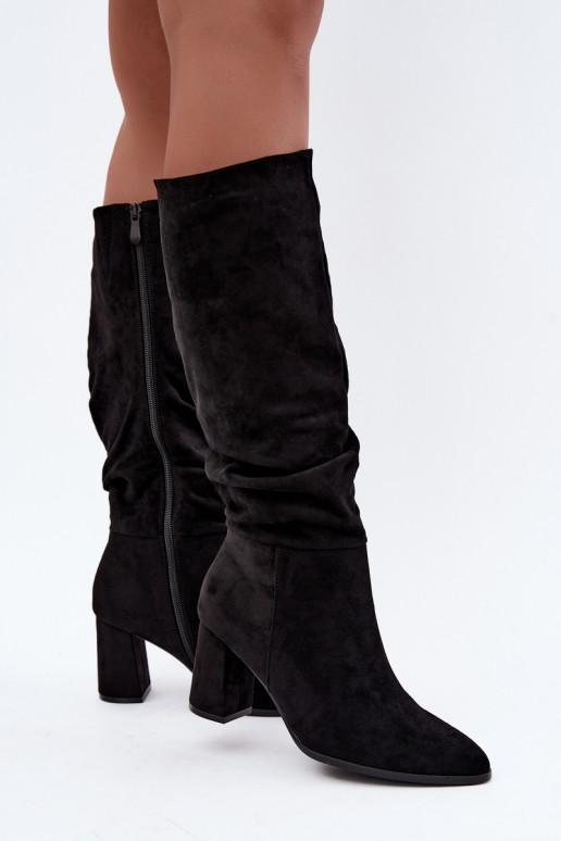 Bottes isolées pour femmes hautes avec talons en noir Raleya