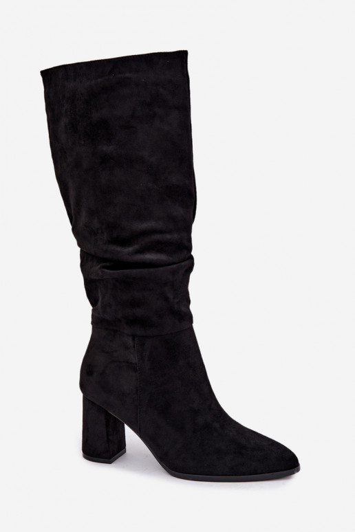 Bottes isolées pour femmes hautes avec talons en noir Raleya