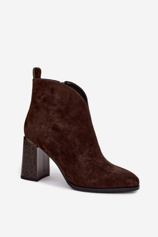 Bottines en daim avec isolation à l'intérieur en chocolat Zivella