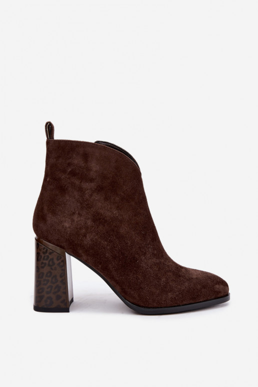 Bottines en daim avec isolation à l'intérieur en chocolat Zivella