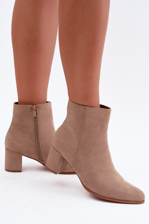 Bottines pour femmes chauffées avec talons couleur sable Brella