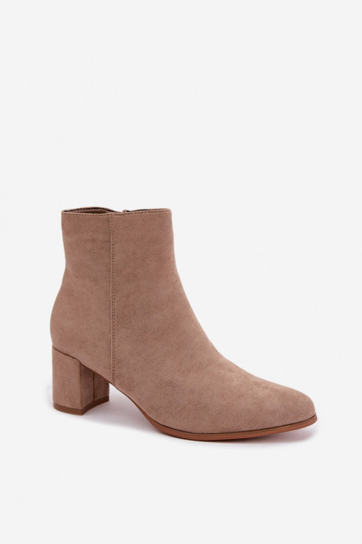 Bottines pour femmes chauffées avec talons couleur sable Brella