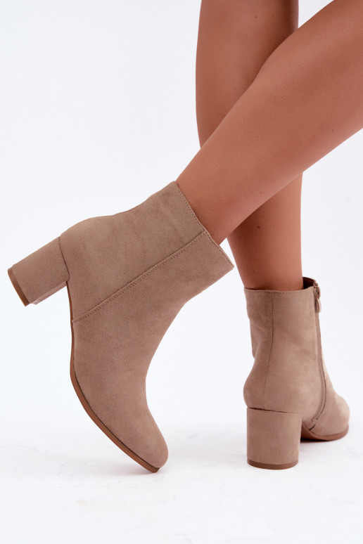 Bottines pour femmes chauffées avec talons couleur sable Brella