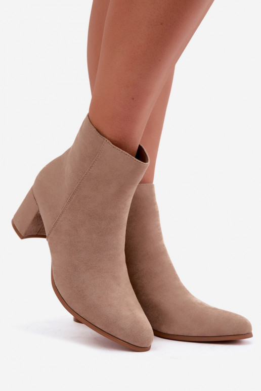 Bottines pour femmes chauffées avec talons couleur sable Brella