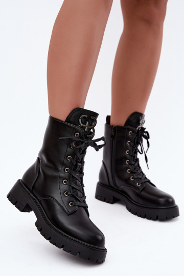 Bottines pour femmes chauffées avec ornements sur la languette en noir Falira 2