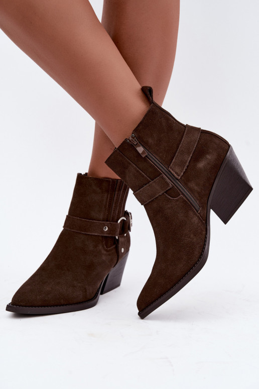 Wildleder Cowboy-Stiefel, warm, braun Fariah