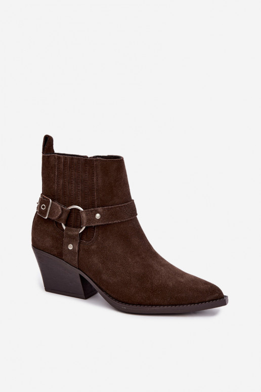 Suède cowboylaarzen, warm, bruin Fariah