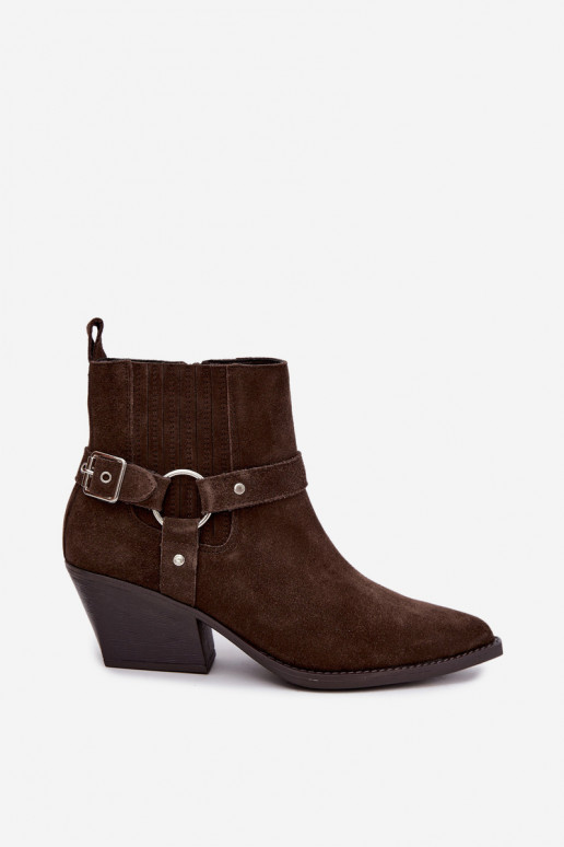 Suède cowboylaarzen, warm, bruin Fariah