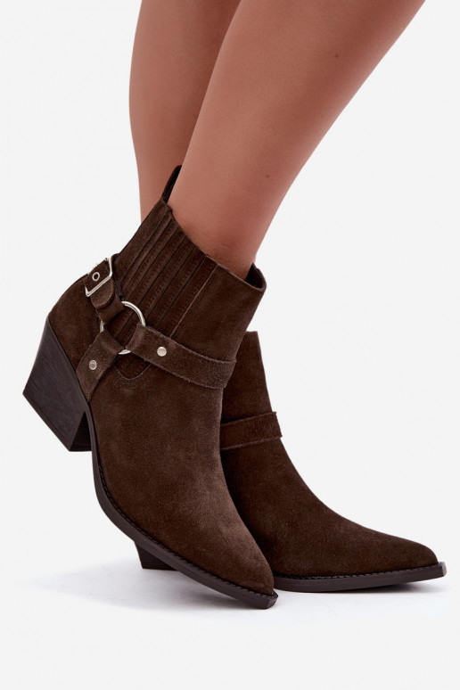 Wildleder Cowboy-Stiefel, warm, braun Fariah