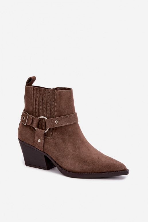 Suède cowboylaarzen, warm, bruin Fariah