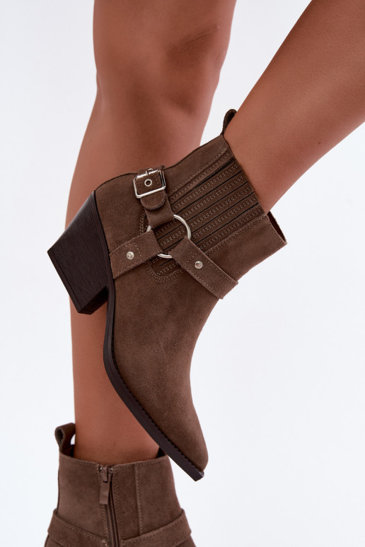 Suède cowboylaarzen, warm, bruin Fariah