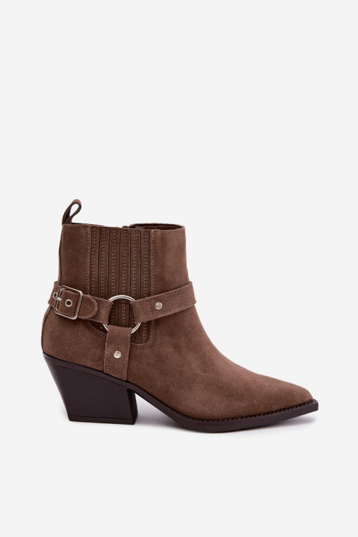 Suède cowboylaarzen, warm, bruin Fariah