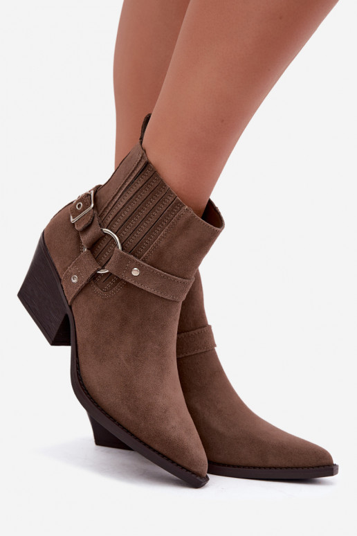 Suède cowboylaarzen, warm, bruin Fariah