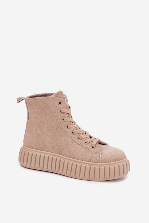 opInarmen vrijetijdsschoenenvan eco-suèdeu met platform beige Isaria