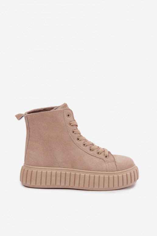 opInarmen vrijetijdsschoenenvan eco-suèdeu met platform beige Isaria