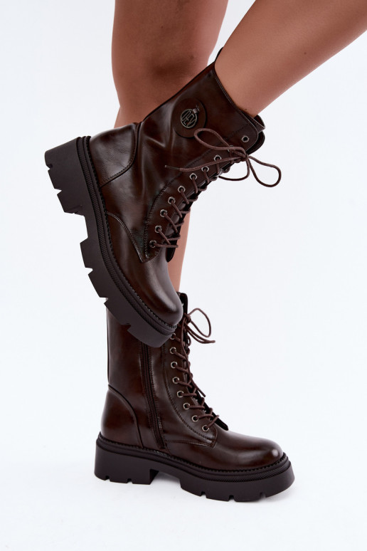 Bottines pour femmes chauffées en marron Livela