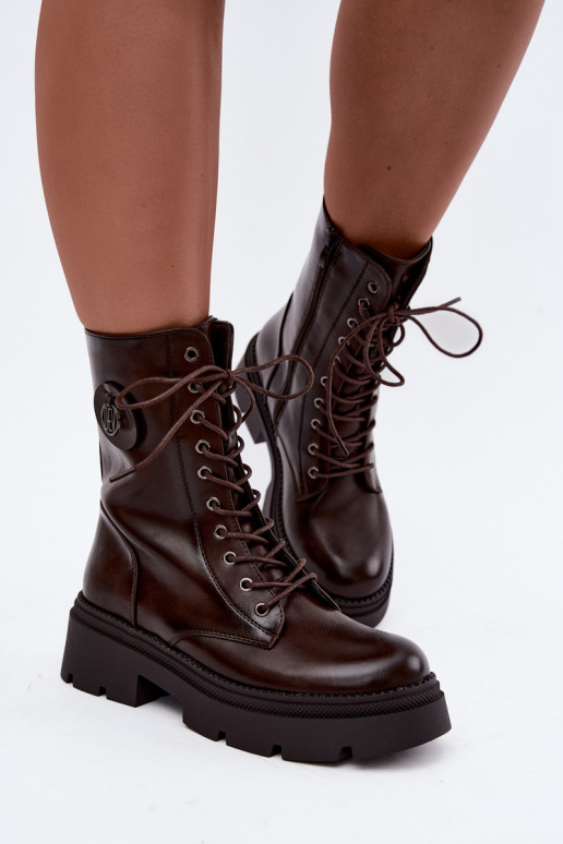 Bottines pour femmes chauffées en marron Livela