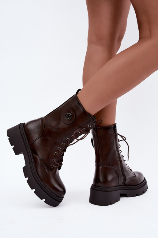 Bottines pour femmes chauffées en marron Livela