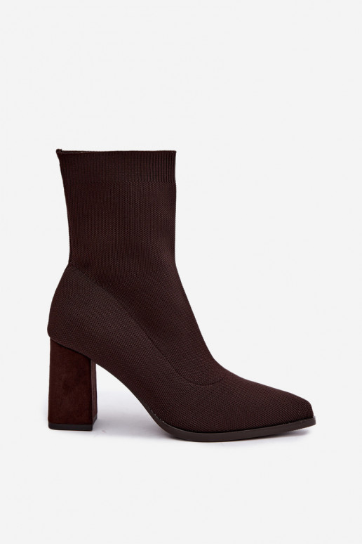Bottines pour femmes chauffées en modèle slip-on marron Tai turiressa