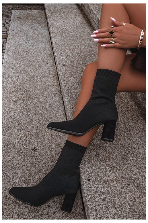 Wärmende Damen-Stiefeletten im Slipper-Modell, schwarz