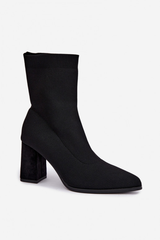 Bottines chaudes pour femmes modèle à enfiler, noires