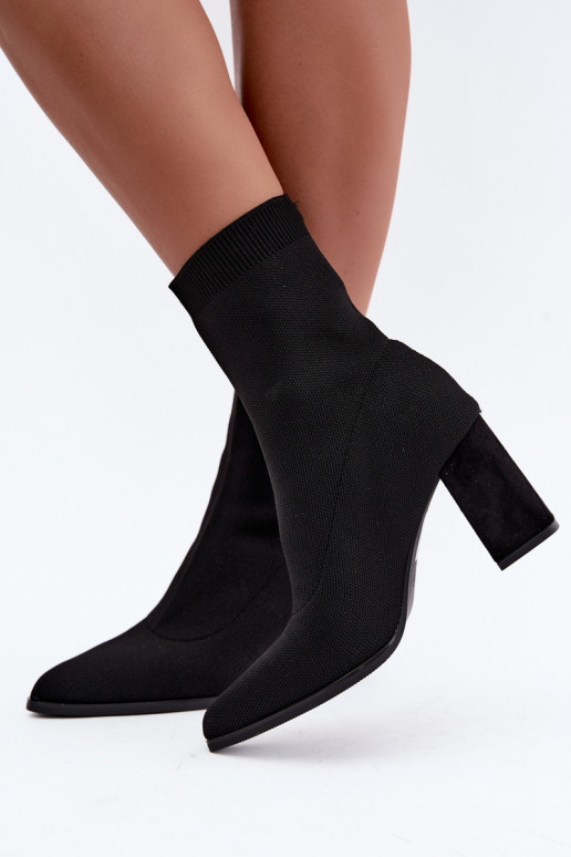 Wärmende Damen-Stiefeletten im Slipper-Modell, schwarz