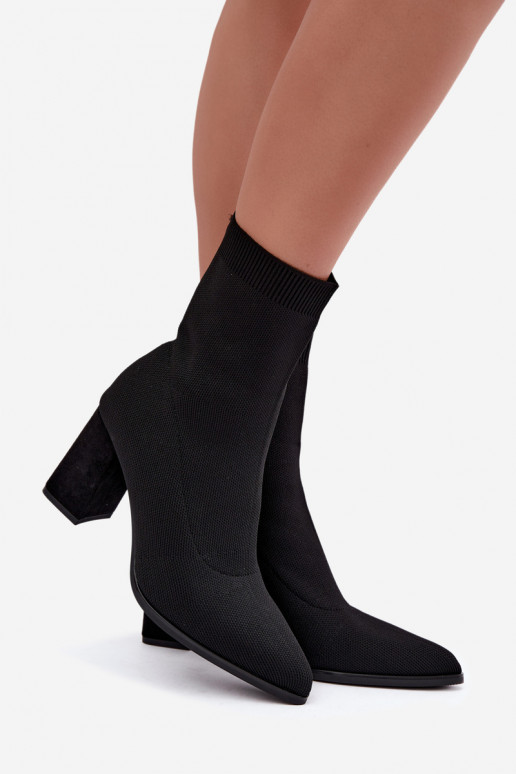 Bottines chaudes pour femmes modèle à enfiler, noires