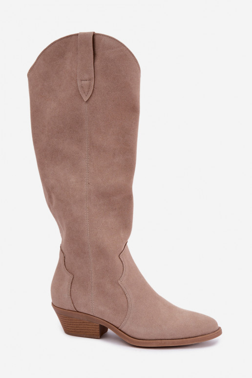 Wildleder Cowboy-Stiefel, sandfarben Medira