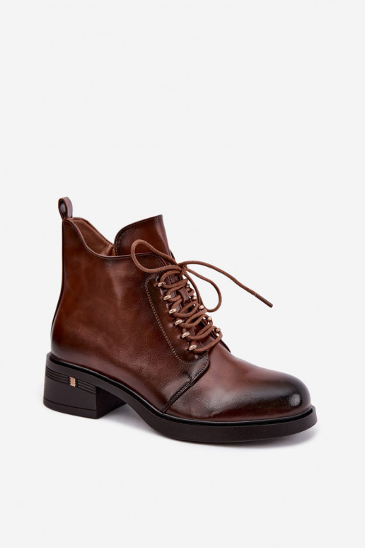 Bottines chaudes, brunes