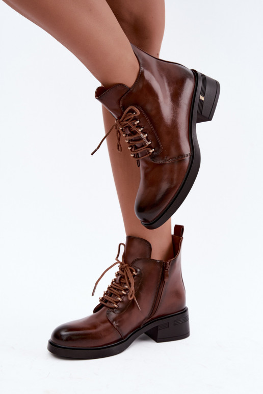 Bottines chaudes, brunes