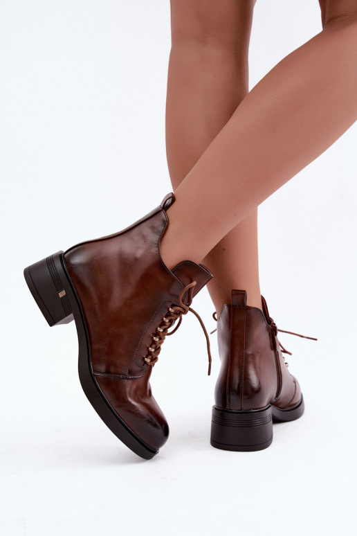 Bottines chaudes, brunes