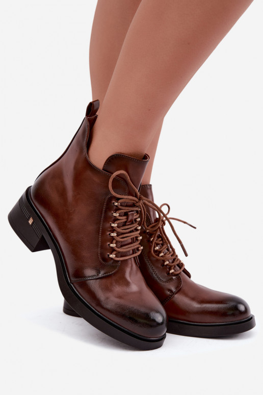 Bottines chaudes, brunes