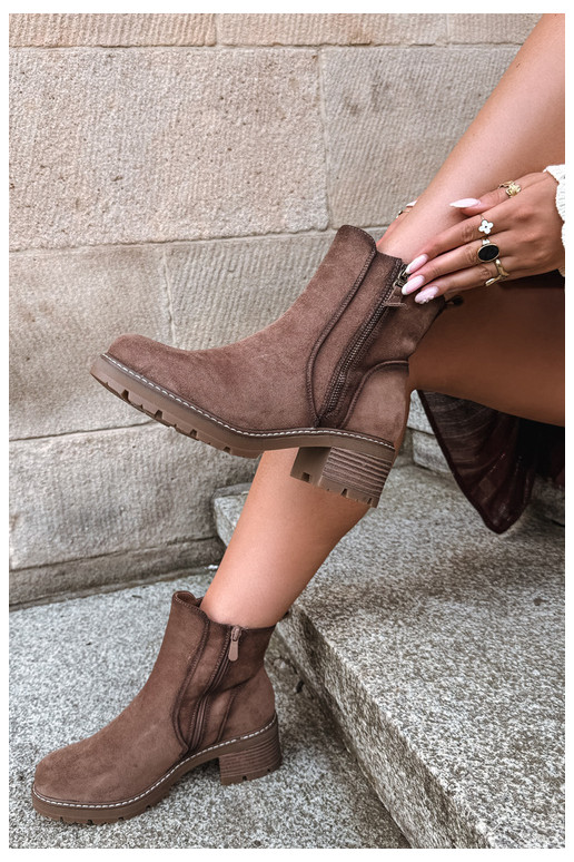 Bottines isolées pour femmes avec talons S.Barski HY62-8101 marron