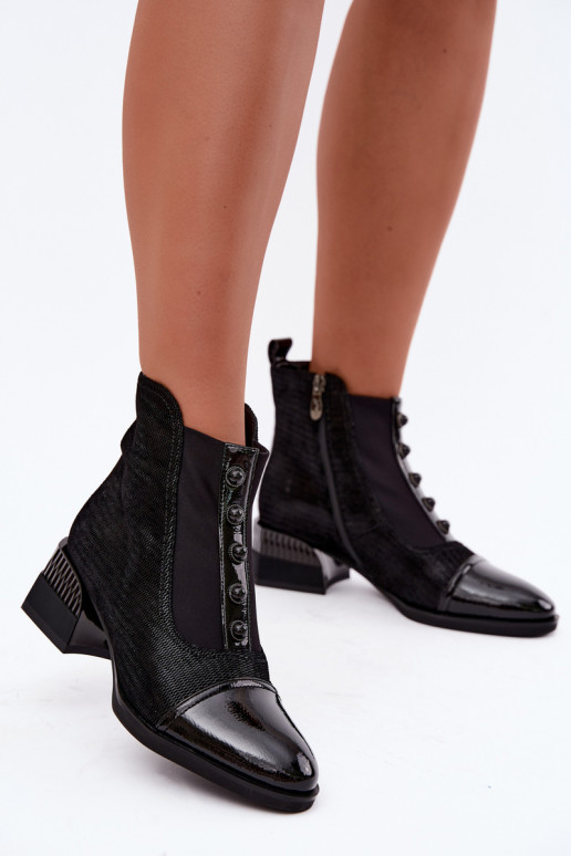 Bottes en daim avec talons isolées D&A CR62-3188 noir