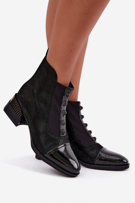 Bottes en daim avec talons isolées D&A CR62-3188 noir