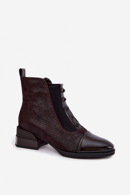 Bottes en daim avec talons isolées D&A CR62-3188 chocolat