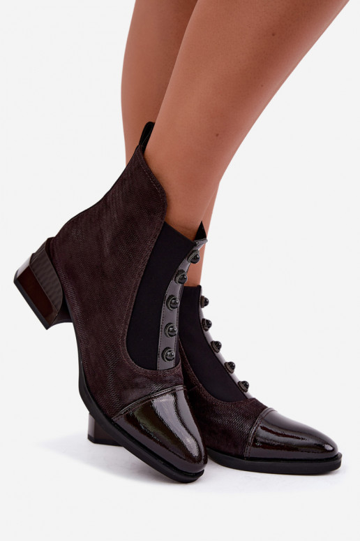 Bottes en daim avec talons isolées D&A CR62-3188 chocolat