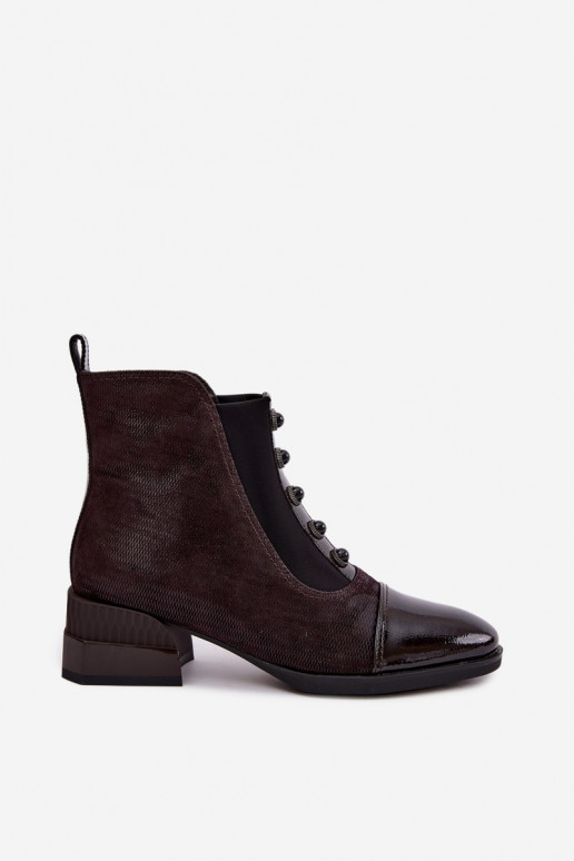 Bottes en daim avec talons isolées D&A CR62-3188 chocolat