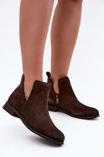 Bottes en daim avec découpes Vinceza 133142 chocolat 2