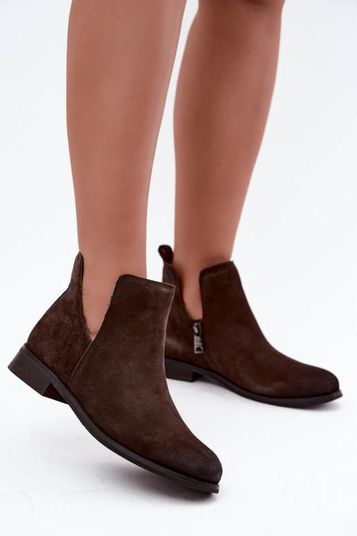 Bottes en daim avec découpes Vinceza 133142 chocolat