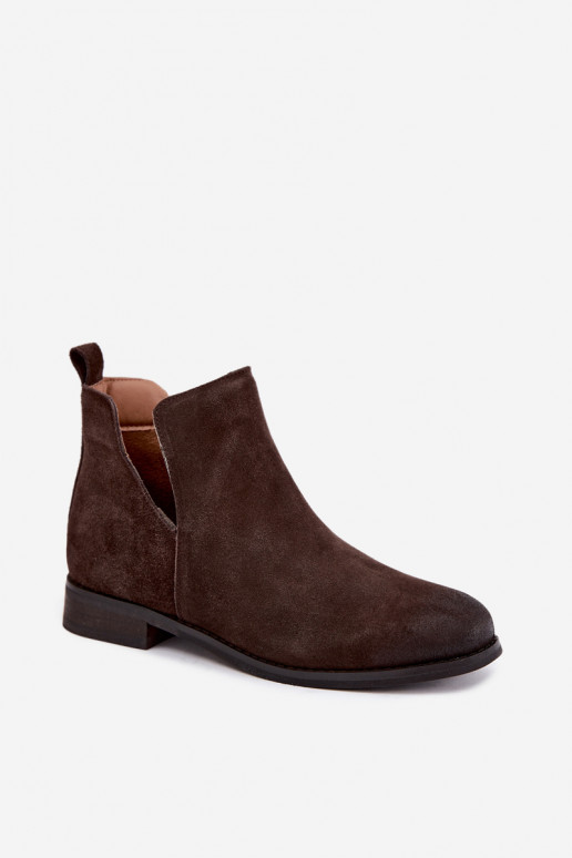 Bottes en daim avec découpes Vinceza 133142 chocolat