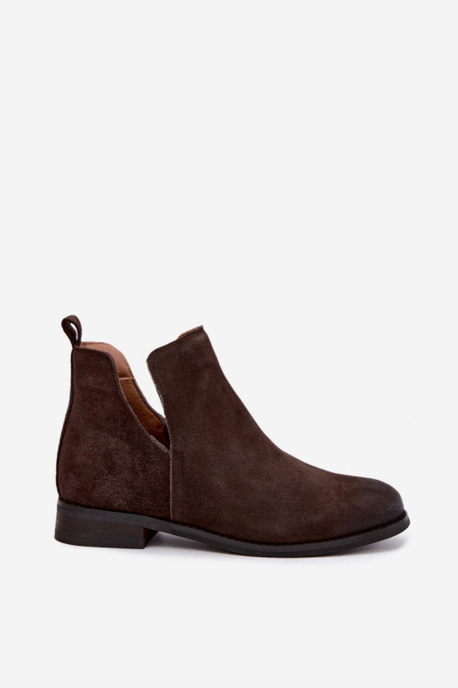 Bottes en daim avec découpes Vinceza 133142 chocolat