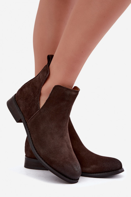 Bottes en daim avec découpes Vinceza 133142 chocolat