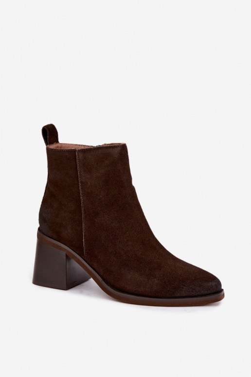 Bottines isolées en simili cuir avec talons Vinceza couleur chocolat