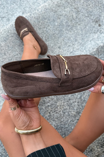 Mocassins dorés Barefoot Ze avec détails bruns Paresa 2