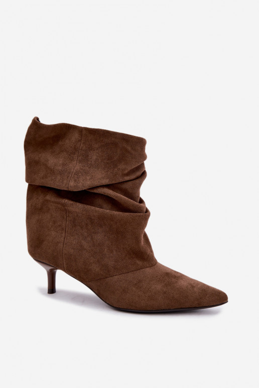Khaki Slipper Stiefeletten mit Absatz Loralia