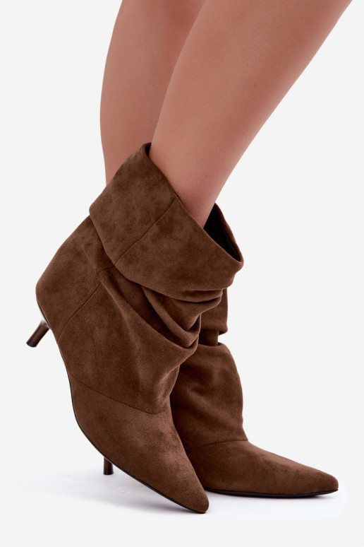 Khaki Slipper Stiefeletten mit Absatz Loralia
